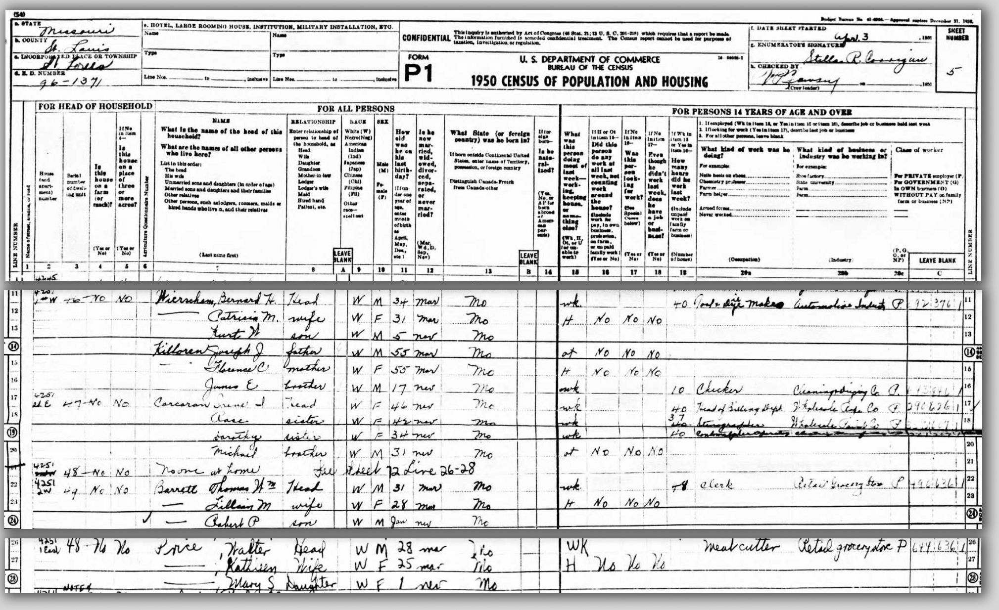 1950 census for 4251 Penrose